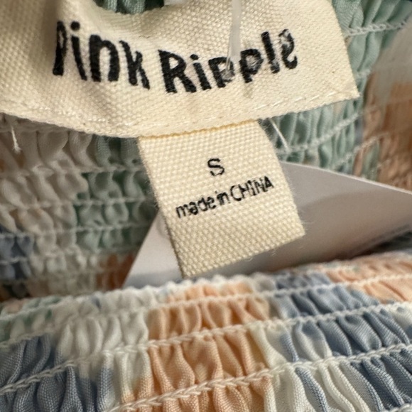 Pink Ripple Abstract Floral Midi Dress Size Small - Picture 6 of 6